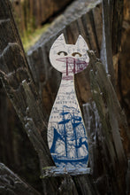 Load image into Gallery viewer, Σελιδοδείκτης ξύλινος γάτα, χάρτης