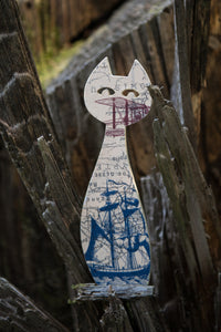 Σελιδοδείκτης ξύλινος γάτα, χάρτης